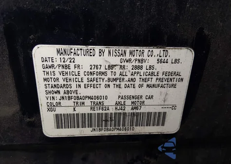 2023 Nissan Ariya Evolve+ из США, поврежденный, VIN JN1BF0BA0PM406010